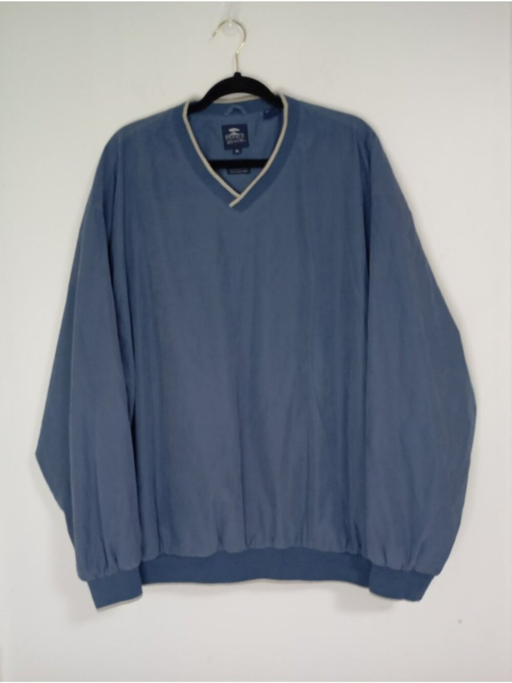 Pebble Beach Windbreaker Pullover XL Water & Wind Resistant V-Neck Blue